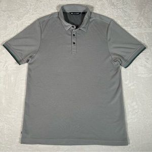 Travis Mathew Polo Shirt Men Size L Gray Short Sleeve Stretch Golf Comfort